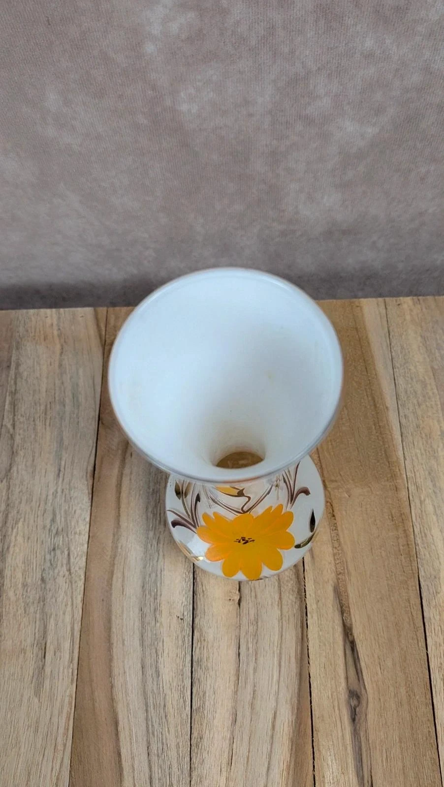 Vase vintage en verre décor flori – photo 4